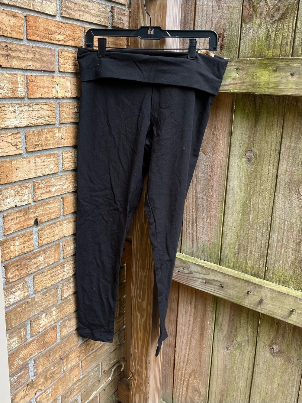 PINK Victoria's Secret Black Fold-Over Waist Leggings
